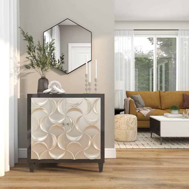 Wooden Hexagon Room Wall Mirror with Thin Minimalistic Frame - Black or Gold - CosmoLiving by Cosmopolitan