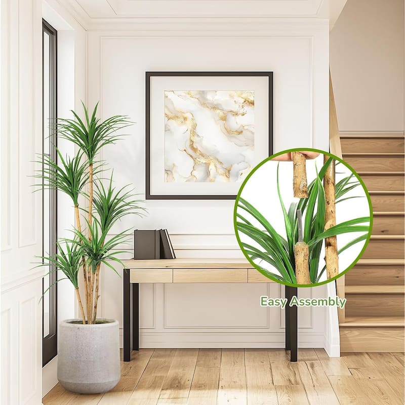 Artificial Dracaena Tree, Realistic Fake Dracaena Plant for Home Decor