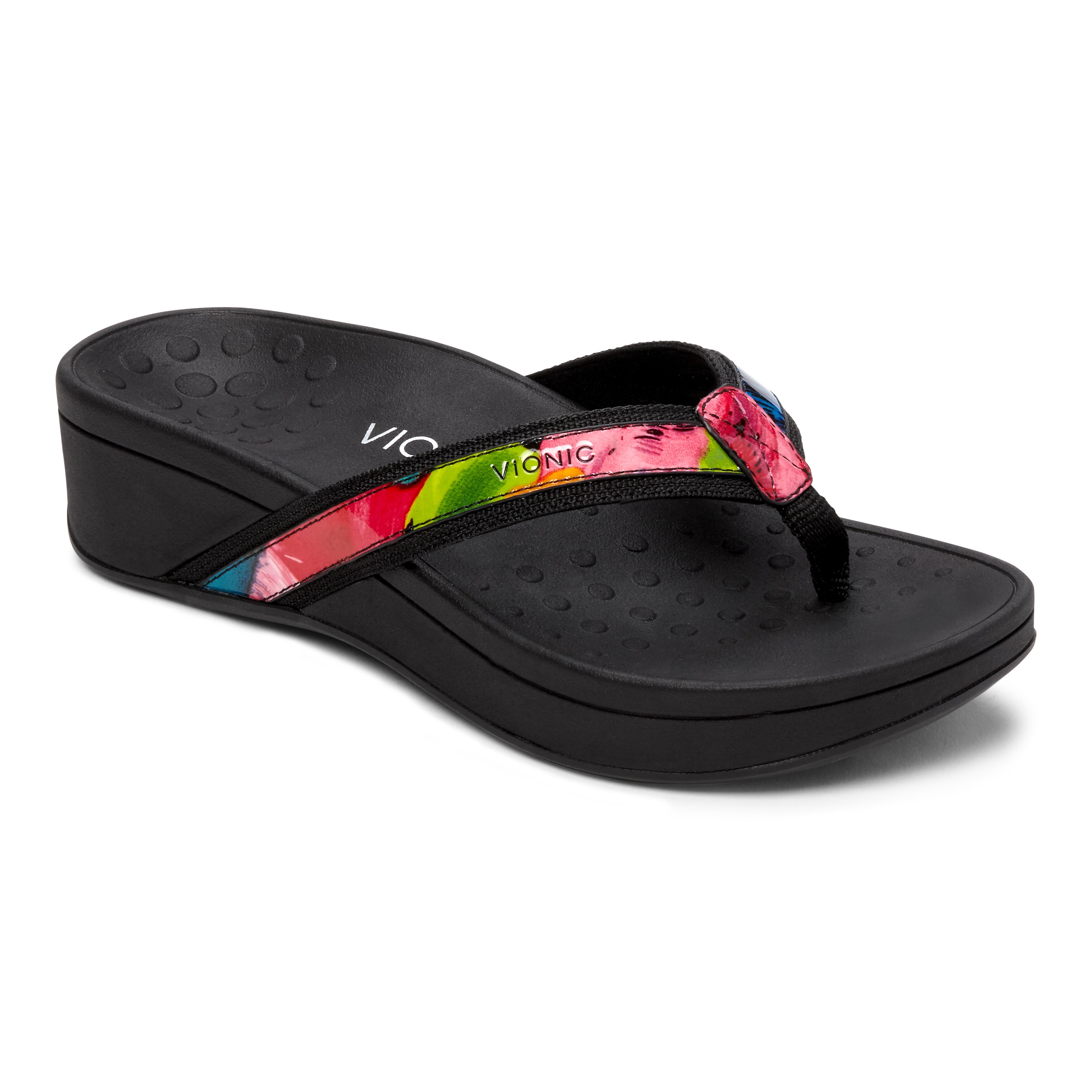 Vionic high tide black floral