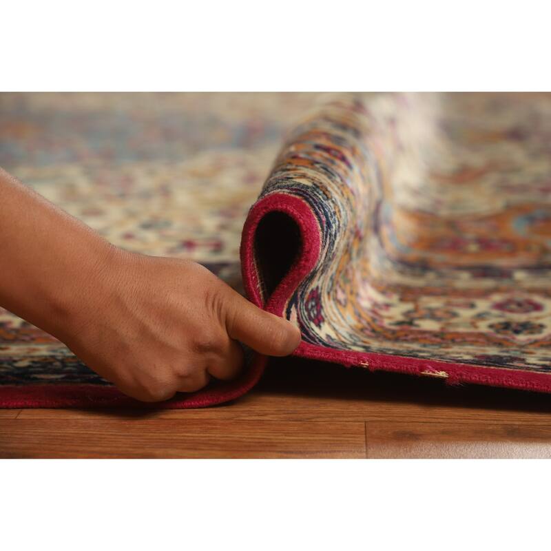 Hand Knotted Oriental 100% Wool Carpet Traditional Floral Beige & Ivories Tabriz Area Rug - 12' 3'' X 8' 1''