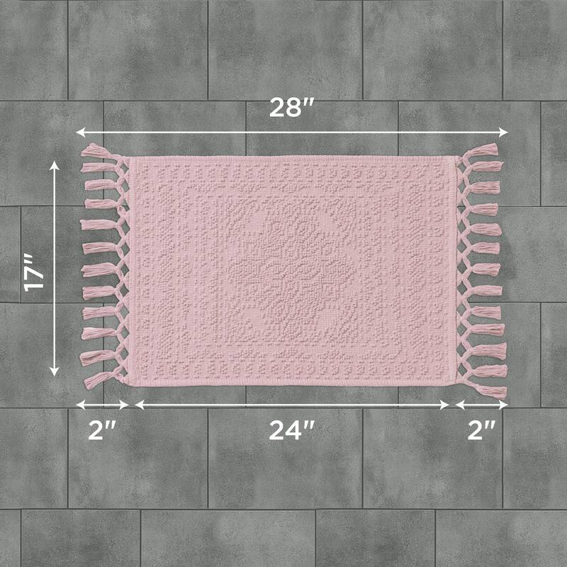 French Connection Nellore Fringe Cotton Bath Rug