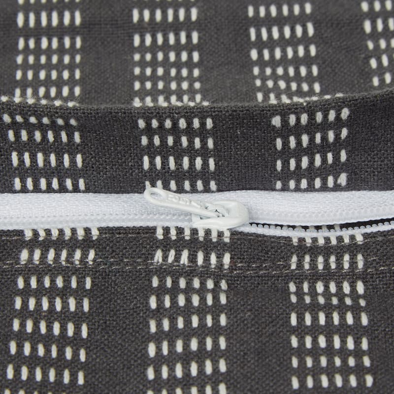 Off-White Dobby Stripes Recycled Cotton Pillow Cover 18x18 (Set of 2)
