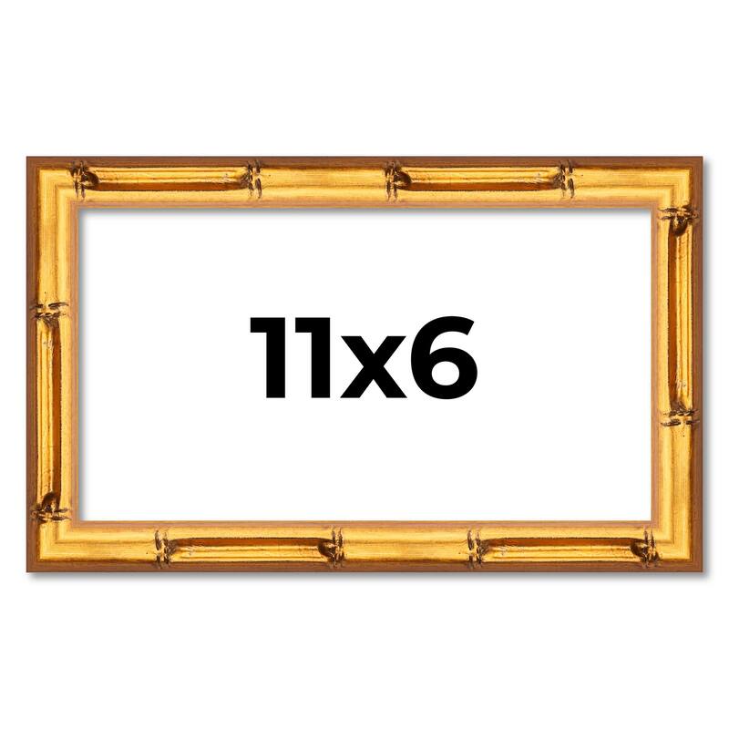 11x6 Frame Gold Bamboo Picture Frame Modern Photo Frame Includes UV Acrylic Shatter Guard Front Acid Free Foam Backing Board