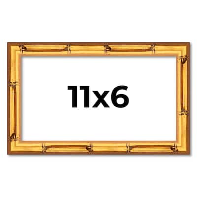 11x6 Frame Gold Bamboo Solid Wood Picture Frame | 1 Inch Moulding
