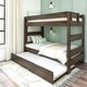 preview thumbnail 1 of 19, Max and Lily Farmhouse Twin over Twin Bunk Bed with Trundle Barnwood Brown