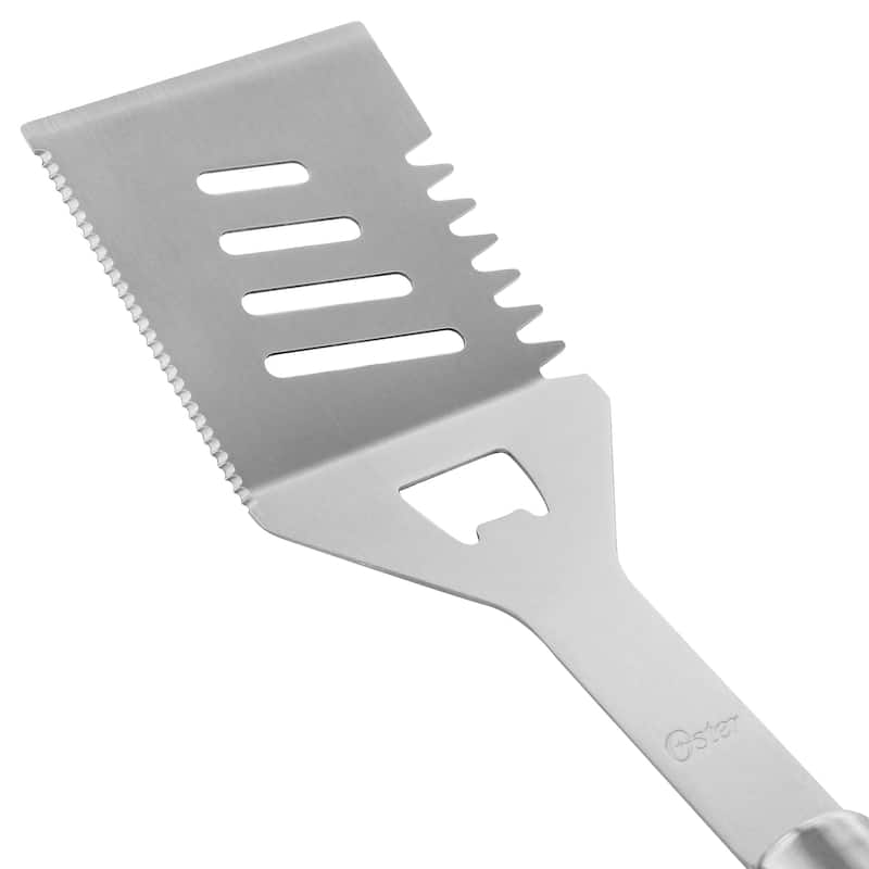 3 Piece Stainless Steel Barbecue Tool Set in Silver