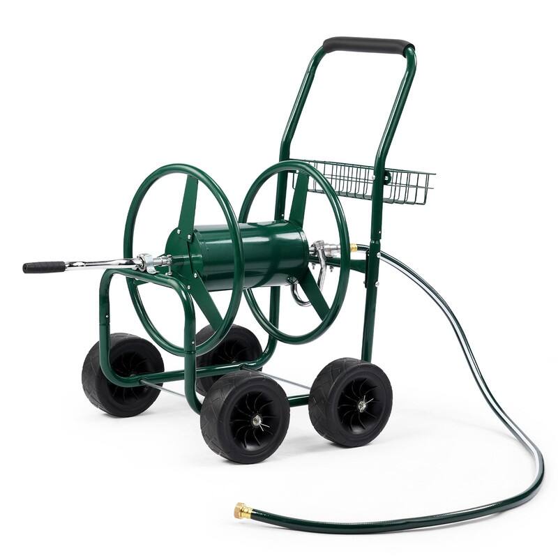 Hose Reel Cart, Hold Up to 250 ft Hose, Garden Water Hose Carts Mobile Tools with 4 Wheels,for Garden Yard Lawn