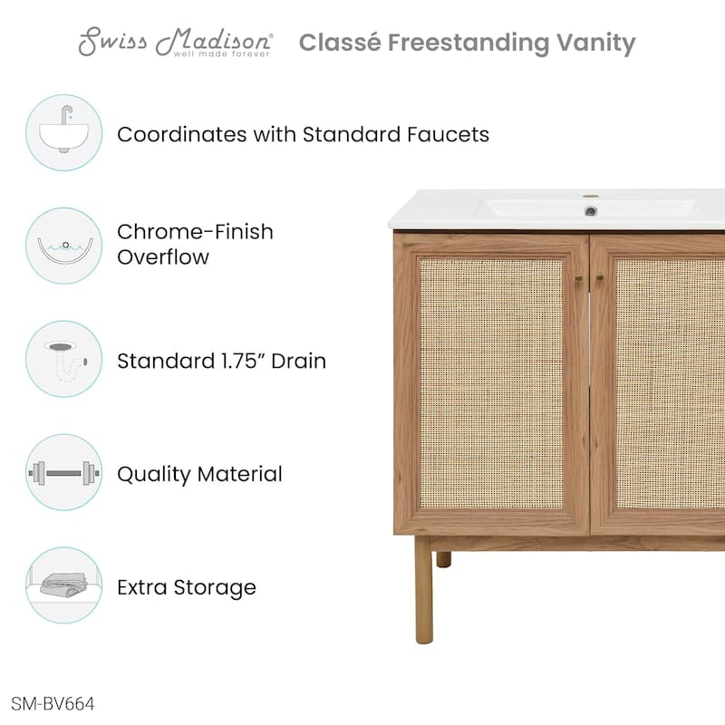 Classé 30" Bathroom Vanity in Oak