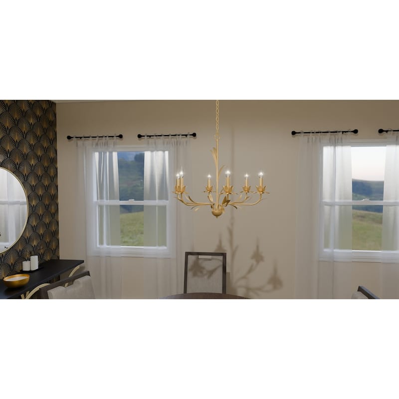 Maria 6-Light Gold Leaf Chandelier