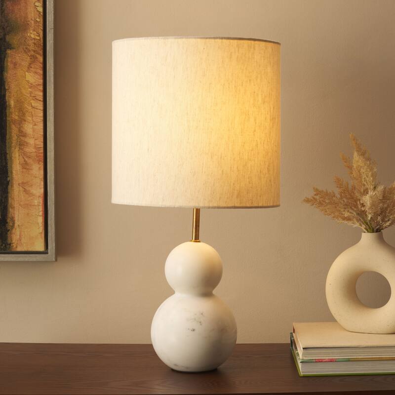 SAFAVIEH Lighting Callie 18-inch Table Lamp - 12"W x 12"D x 18H - White Marble