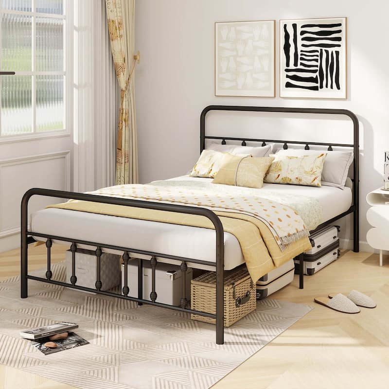 Costway Full/Queen/King Size Bed Frame with Headboard Under Bed