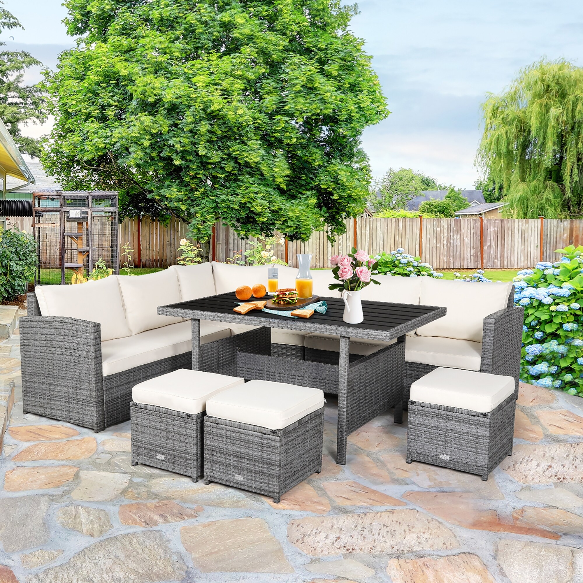 10-piece Wicker Sectional Sofa Set