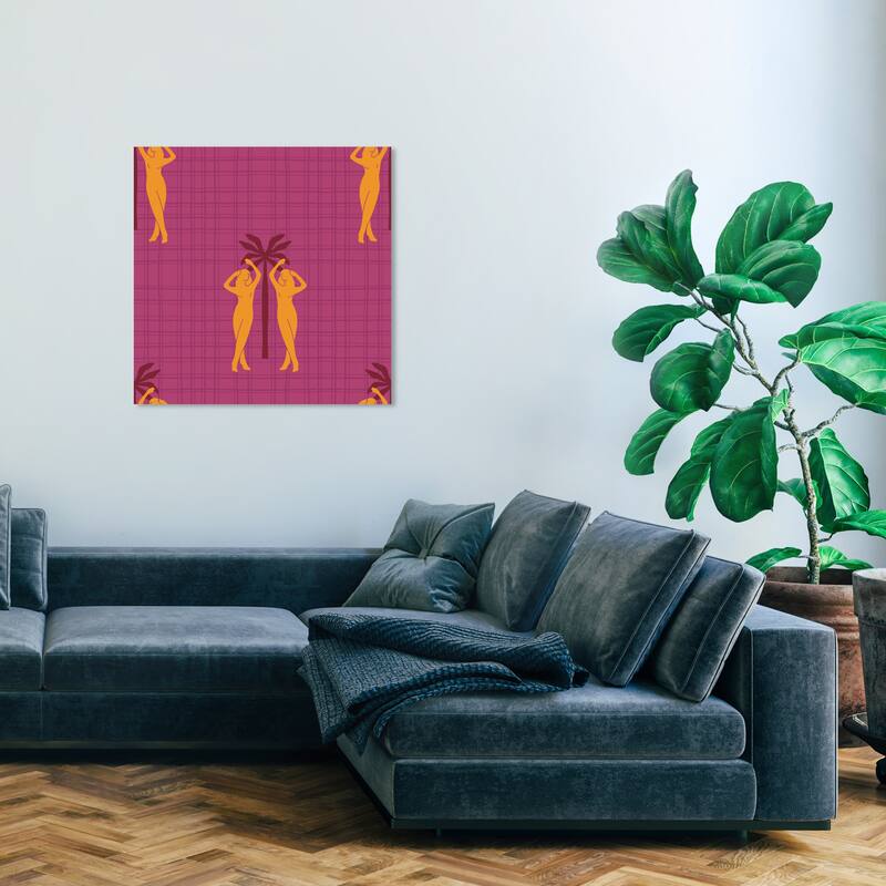 Wynwood Studio Canvas People and Portraits Just Pleasure Purple and Tropical Wall Art Canvas Print