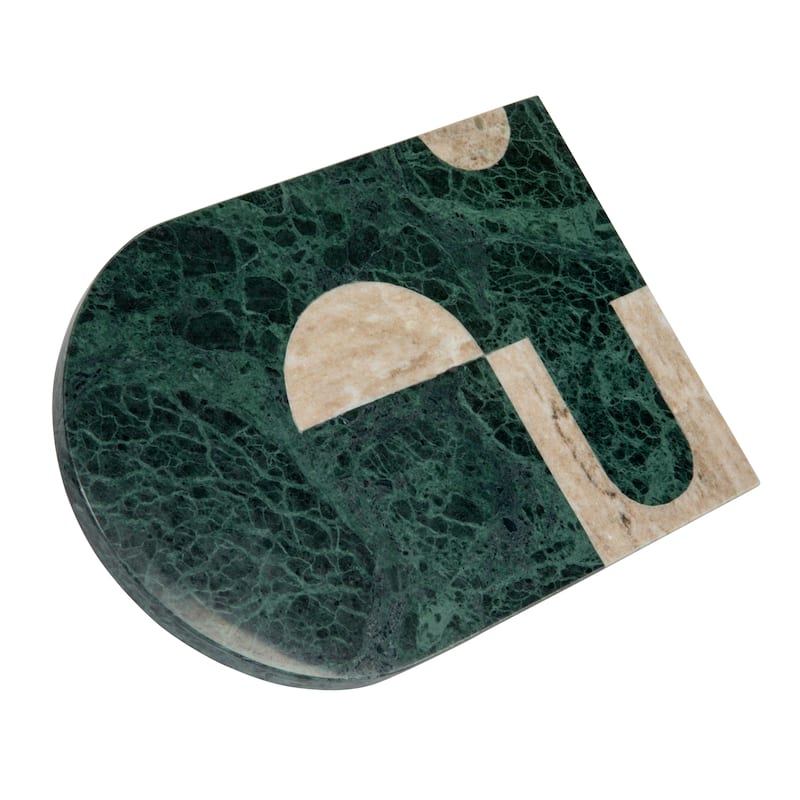 Marble Cheese Slicer and Cutting Board with Abstract Design - 11.8"L x 7.8"W x 0.6"H