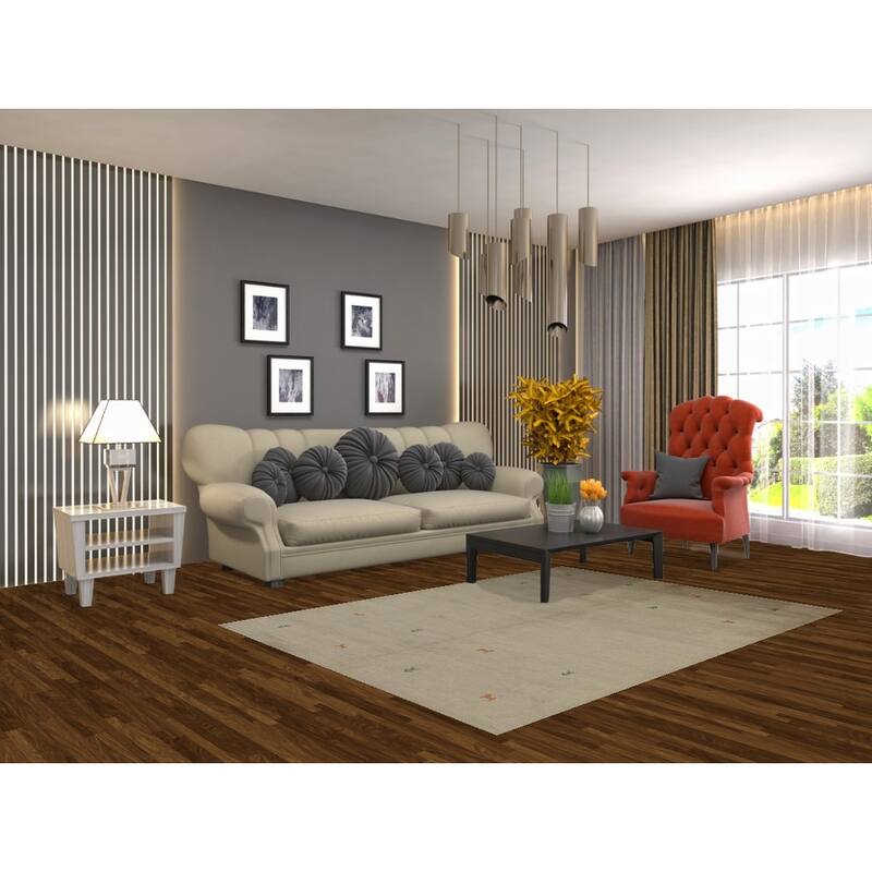 Hand Knotted Oriental 100% Wool Carpet Tribal Animal Pictorial Beige & Ivories Gabbeh Area Rug - 6' 5'' X 4' 8''