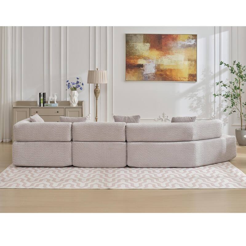 Modern Minimalist 140" L-Shape Couch