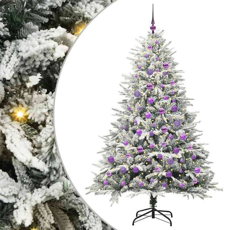 vidaXL Artificial Christmas Tree with 300 LEDs Green 86 x 86 x 210 cm - 82.7