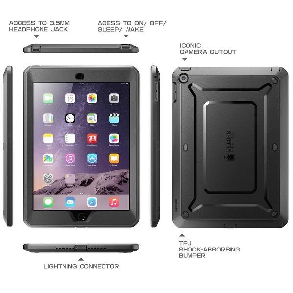 Shop Supcase Ipad Mini 3 Case Unicorn Beetle Pro Series Protective Cover With Built In Screen Black Black Overstock 16775089