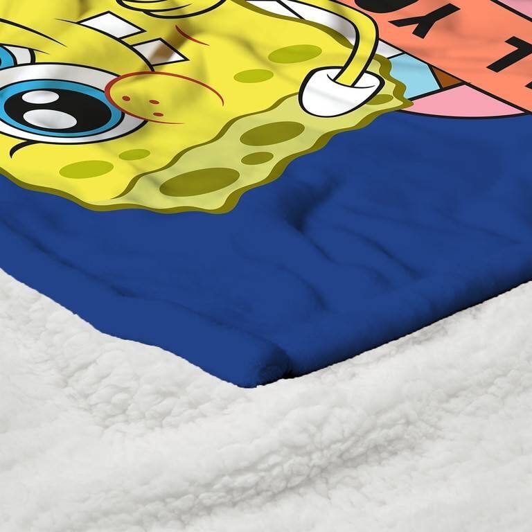 Nickelodeon Spongebob Squarepants Valentine's Day Silk Touch Sherpa Throw Blanket