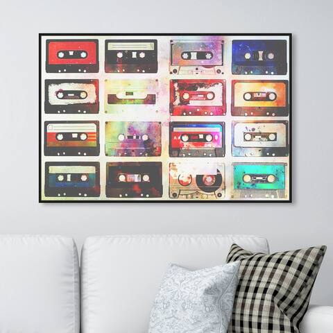 Oliver Gal 'Goodtimes Tunes' Music and Dance Wall Art Framed Canvas Print - Black, Red