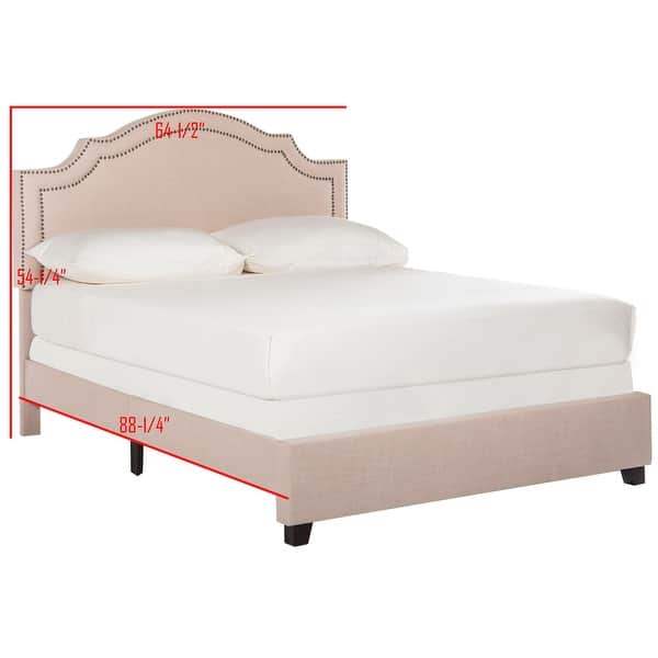 dimension image slide 1 of 2, SAFAVIEH Theron Upholstered Bed