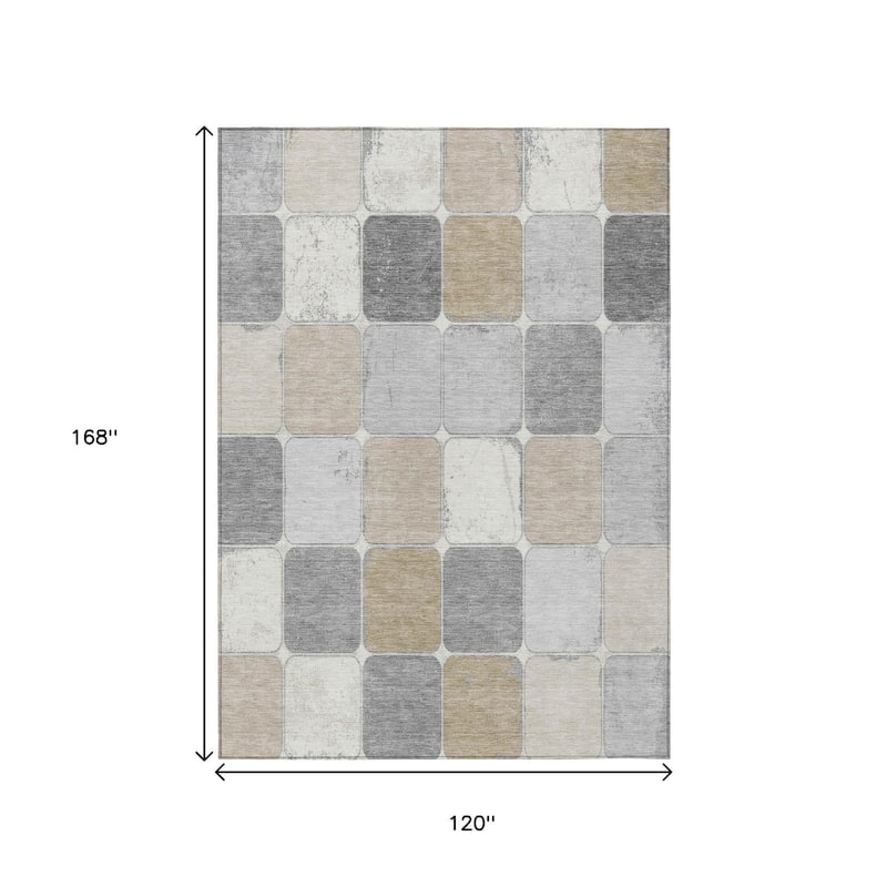HomeRoots Geometric Transitional Rectangle Outdoor Rug