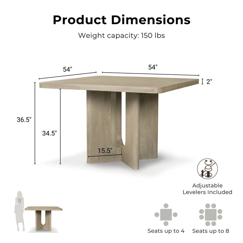 Furniture of America Piez Modern 54-inch Square Solid Wood Counter Height Dining Table
