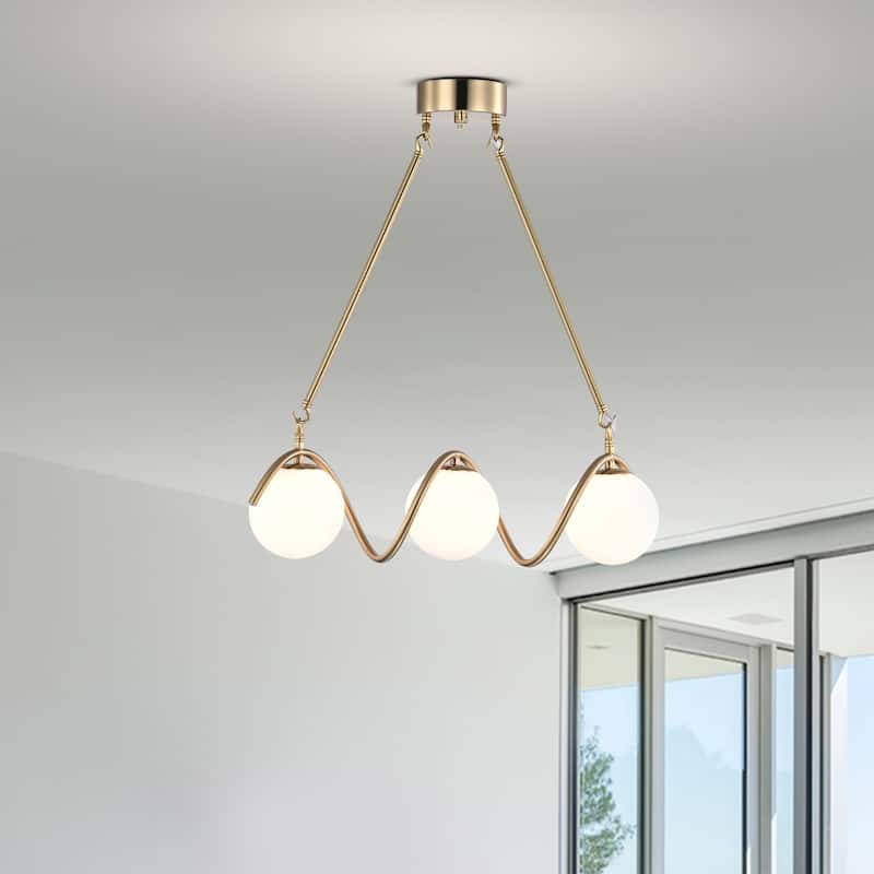 Willow 20 Inch Modern Glass Globe Pendant Chandelier 3-Light