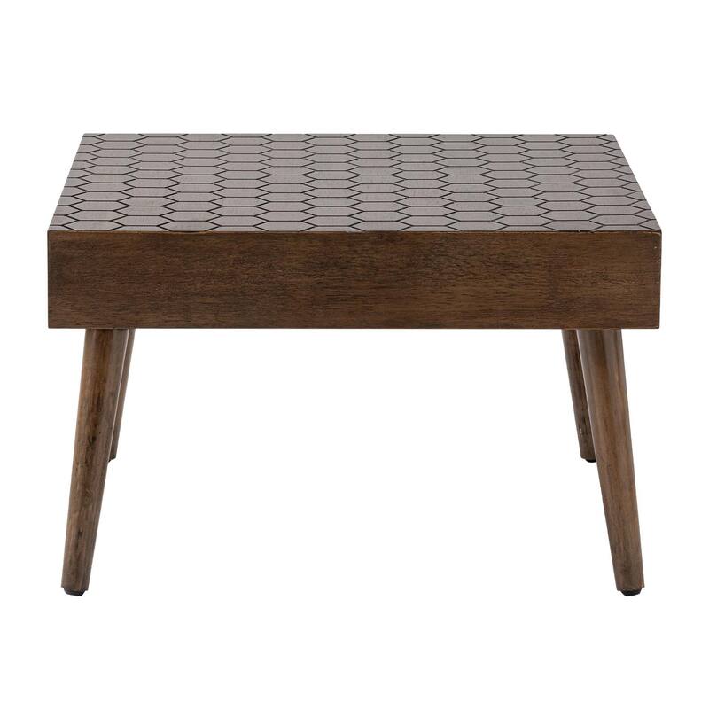 SUNBURY Farmhouse Brown Solid Wood Coffee Table for Living Room