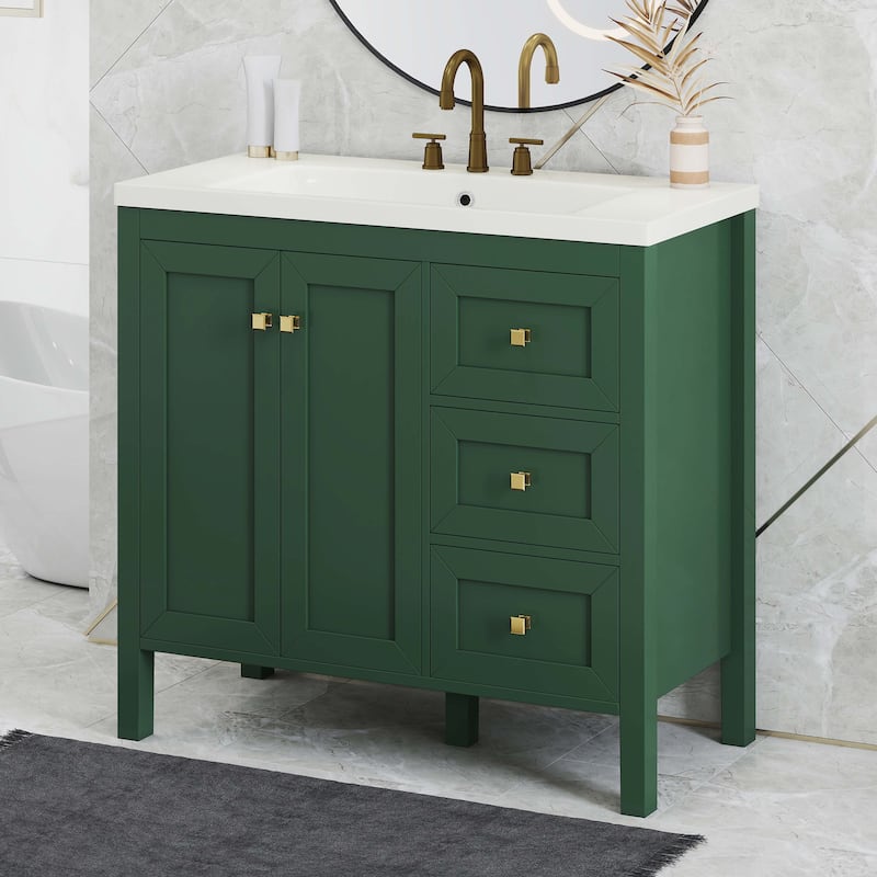 Moasis 36"/42" Bathroom Vanity with Sink Set and 2 Soft-Closing Doors & 3 Drawers