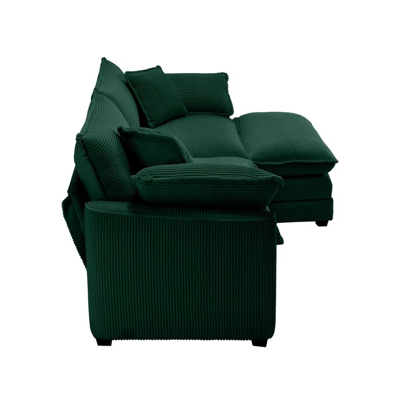 2-Seater Corduroy Sofa with Footrest, Comfortable and Stylish for Small Spaces