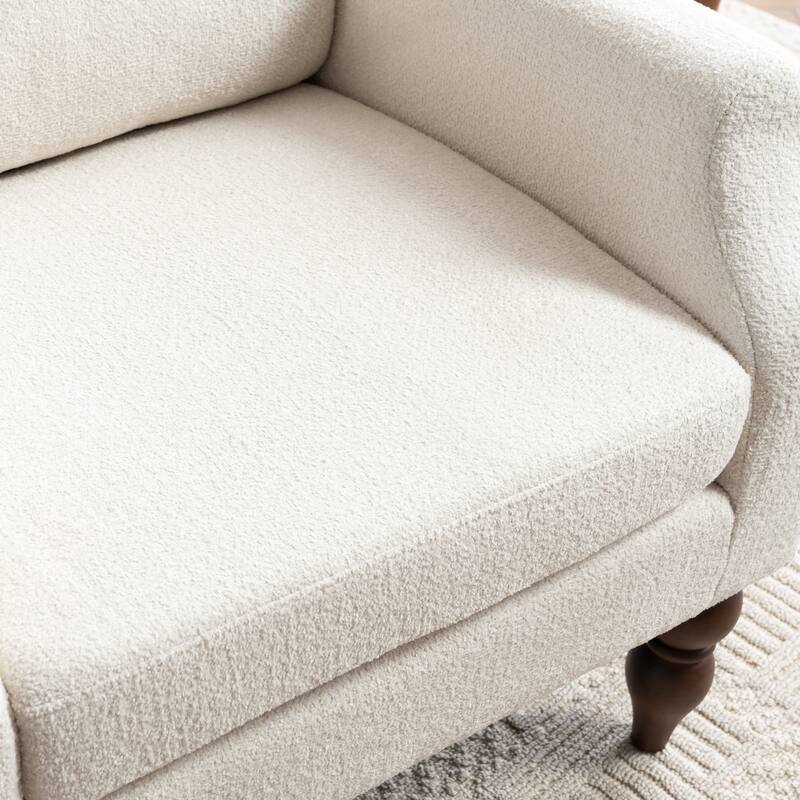 Upholstered Armchair With Wood Legs, Accent Chair