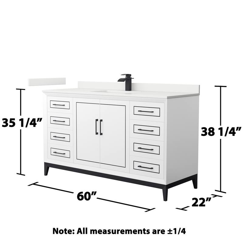Wyndham Collection WCH515160S-QTZ-UNSMXX Marlena 60" Free Standing
