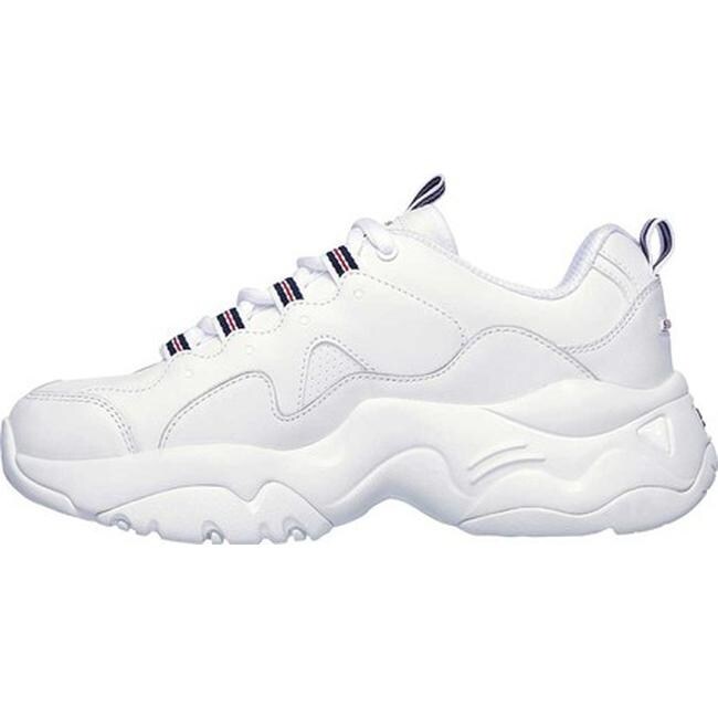 Shop Skechers Women S D Lites 3 0 Proven Force Walking Shoe White Navy Red Overstock 27635892