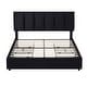 preview thumbnail 28 of 123, Javlergo Bed Frame with Storage Drawers Upholstered Platform Bed Frame with Adjustable Headboard