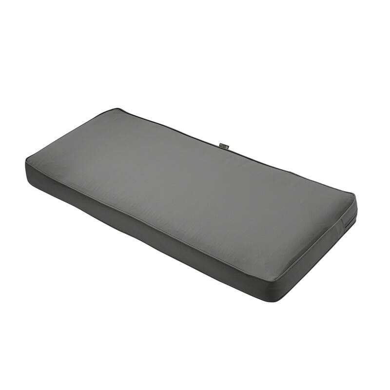Classic Accessories Montlake FadeSafe Water-Repellent Outdoor Bench Cushion, 48"W x 18"D x 3"T - light charcoal grey