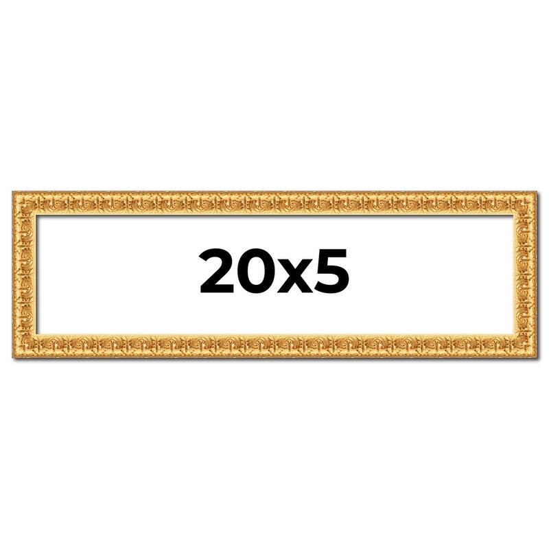 20x5 Frame Gold Real Wood Picture Frame Width 1 inches | Interior