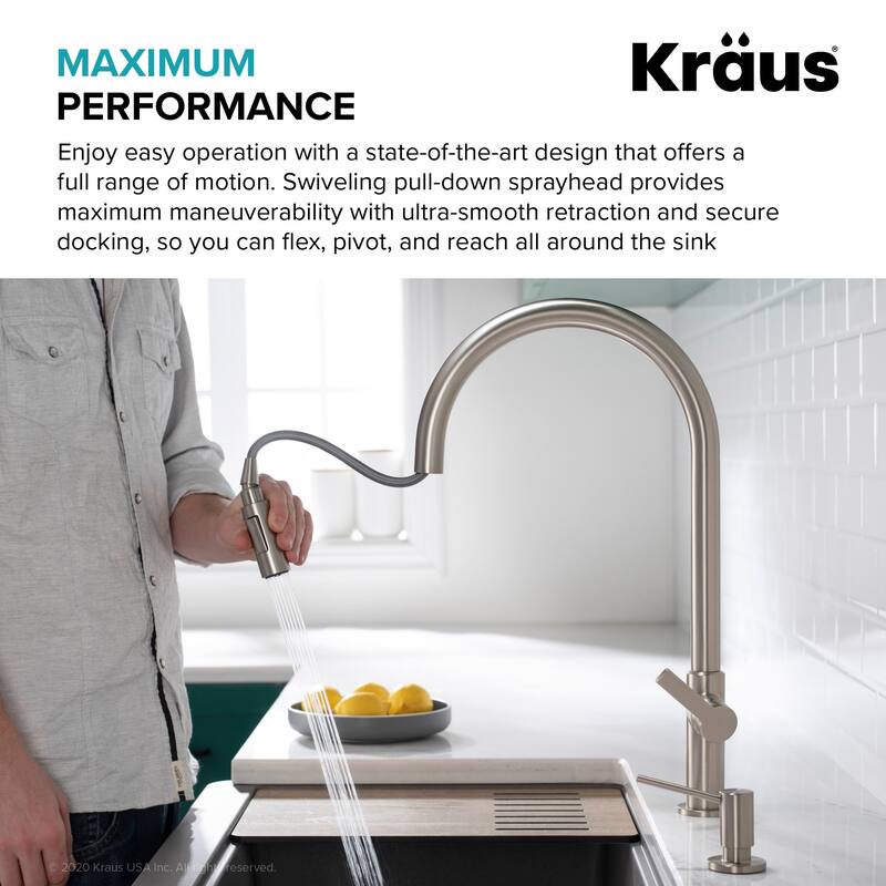 Kraus Oletto 1.8 GPM High Arc Single Handle Pull Down Kitchen Faucet