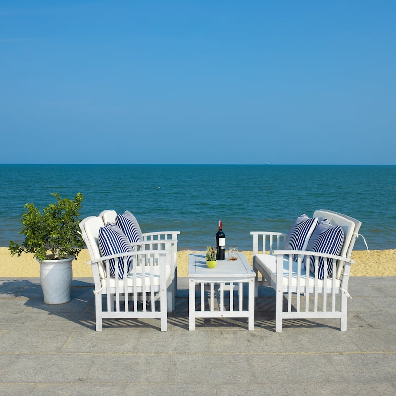 SAFAVIEH Outdoor Rocklin 4-piece Conversation Patio Set