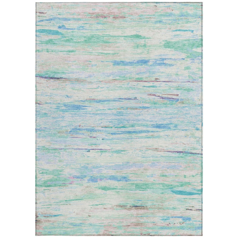 HomeRoots Abstract Transitional Rectangle Outdoor Rug