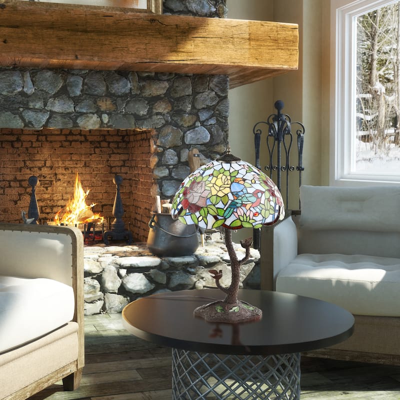 Sophia River of Goods Multi-Color Stained Glass Dome Shade 25-Inch Table Lamp - 16" x 16" x 25"