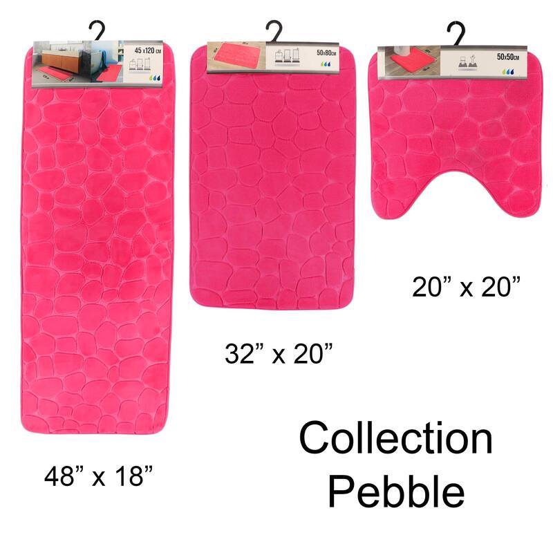 Contour Bath Rug Memory Foam Mat 3D Pebble 20L x 20W