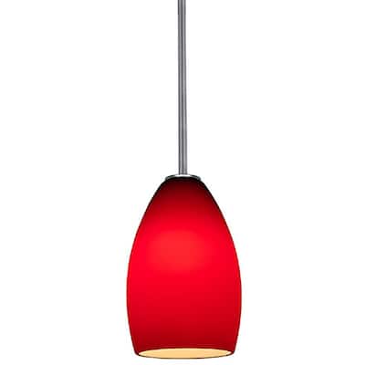 Access Lighting Champagne 1 Light LED Pendant - 5" Wide with Red Glass