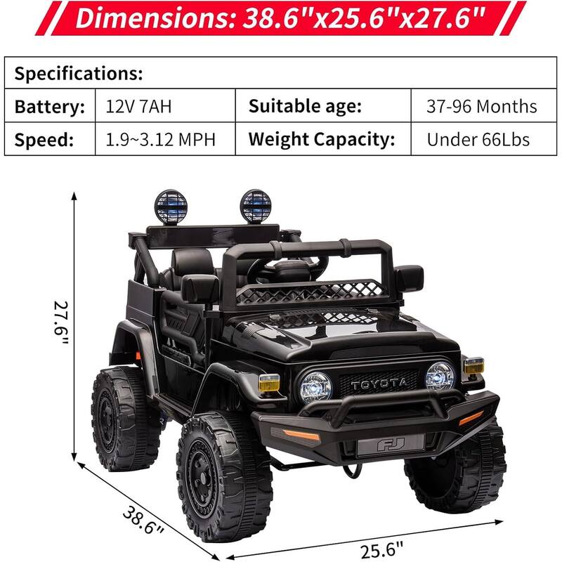 Licensed Toyota 12V Ride On Truck Car