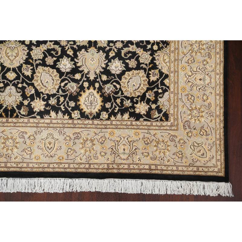 Wool/ Silk Floral Oriental Tabriz Vegetable Dye Area Rug Hand-knotted - 6'1" x 9'1"