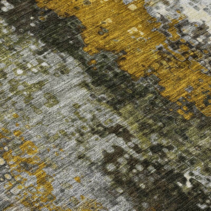 Machine Washable Indoor/ Outdoor Contemporary Abstract Chantille Rug