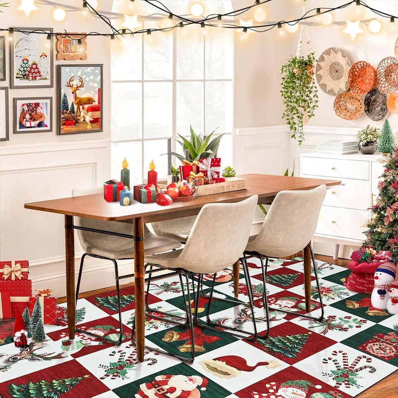 Washable Xmas Style Prints, Christmas Area Rugs Holiday Decor - 5*7ft