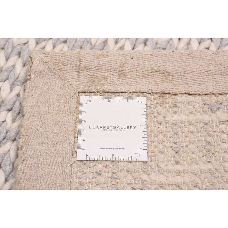 ECARPETGALLERY Braid weave Sienna Grey Wool Rug - 3'11 x 6'0