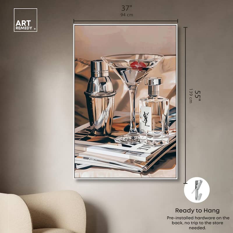 Martini Magazine Stack Canvas by Art Remedy