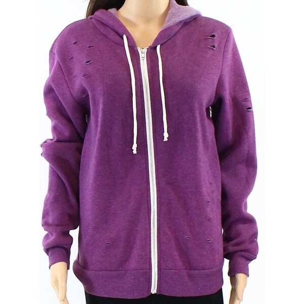 purple zip up sweater